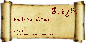 Bodócs Éva névjegykártya