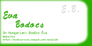 eva bodocs business card